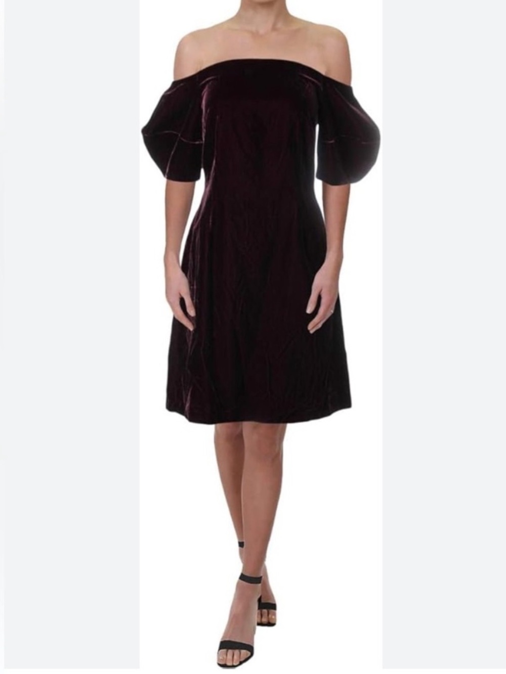 Jill Jill Stuart Plum Velvet Off Shoulder Cocktail Dress Size 6